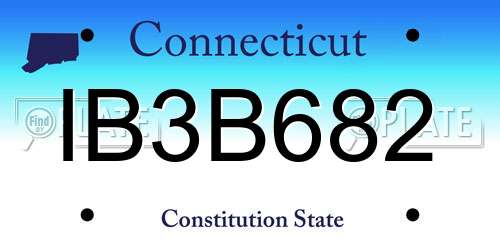 IB3B682 Connecticut License Plate