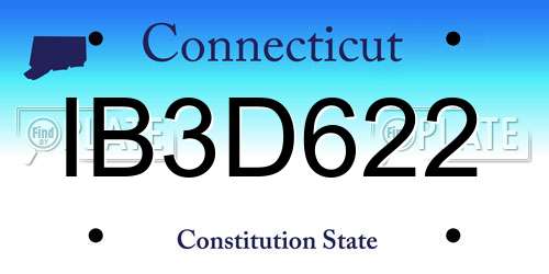 IB3D622 Connecticut License Plate