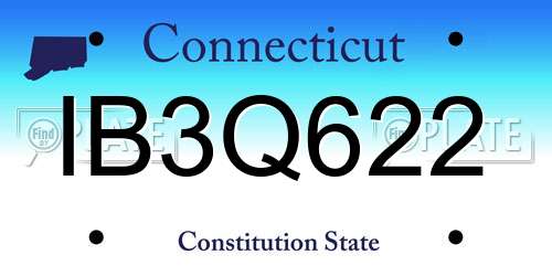 IB3Q622 Connecticut License Plate