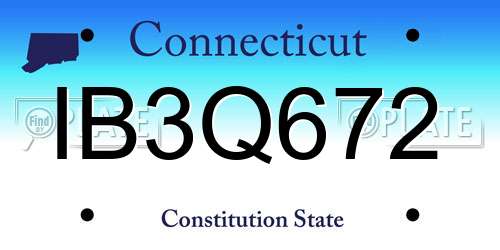 IB3Q672 Connecticut License Plate