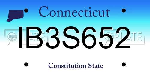 IB3S652 Connecticut License Plate
