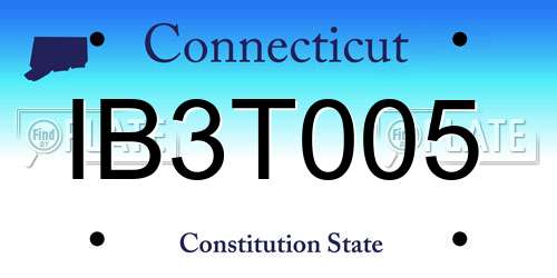 IB3T005 Connecticut License Plate