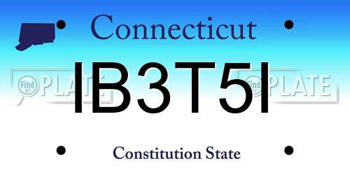 IB3T5I Connecticut License Plate