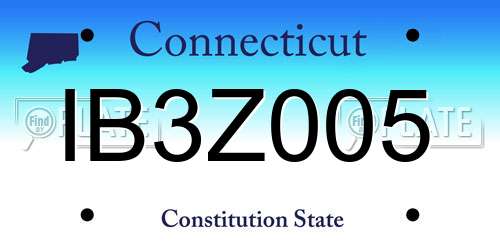 IB3Z005 Connecticut License Plate