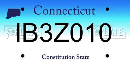 IB3Z010 Connecticut License Plate
