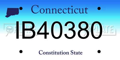IB40380 Connecticut License Plate