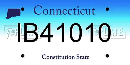 IB41010 Connecticut License Plate