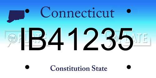 IB41235 Connecticut License Plate