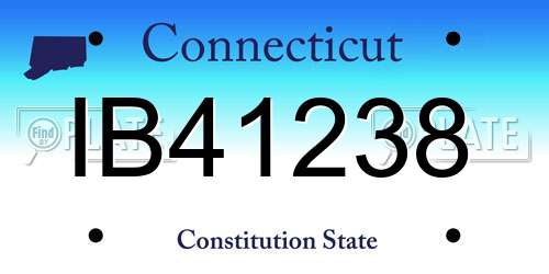 IB41238 Connecticut License Plate