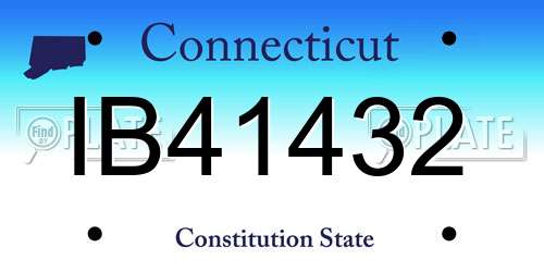 IB41432 Connecticut License Plate