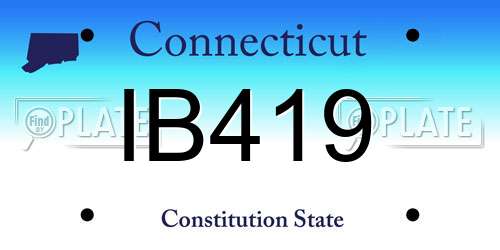 IB419 Connecticut License Plate