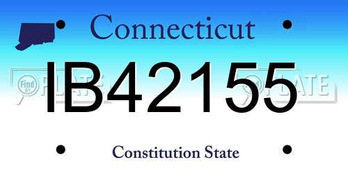 IB42155 Connecticut License Plate