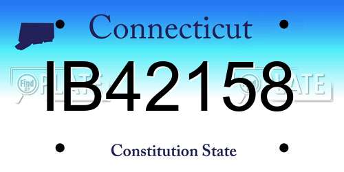 IB42158 Connecticut License Plate