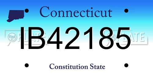 IB42185 Connecticut License Plate