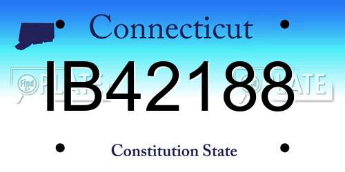 IB42188 Connecticut License Plate