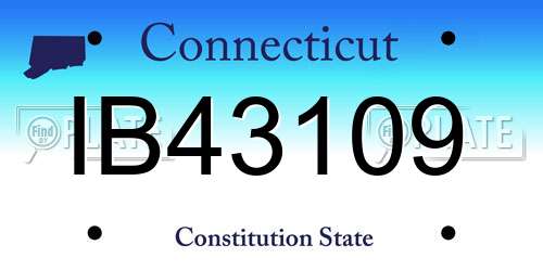 IB43109 Connecticut License Plate