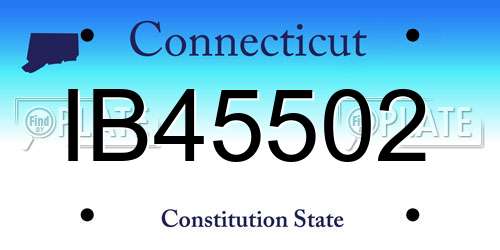 IB45502 Connecticut License Plate