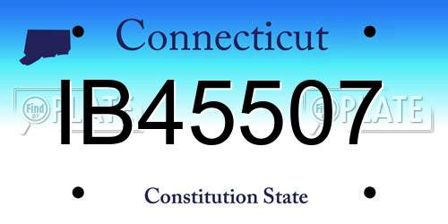 IB45507 Connecticut License Plate