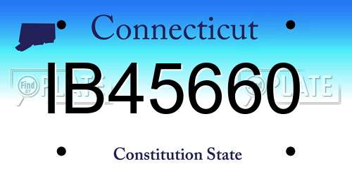 IB45660 Connecticut License Plate