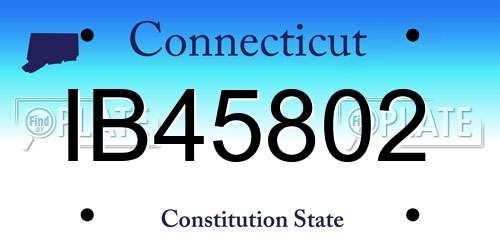 IB45802 Connecticut License Plate