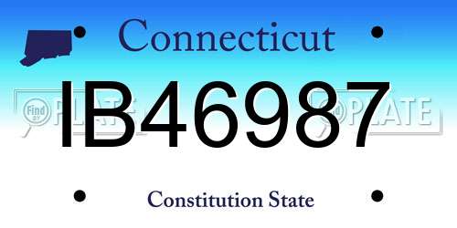 IB46987 Connecticut License Plate