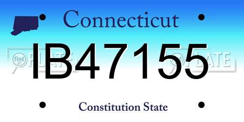 IB47155 Connecticut License Plate