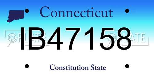 IB47158 Connecticut License Plate