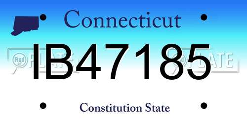 IB47185 Connecticut License Plate