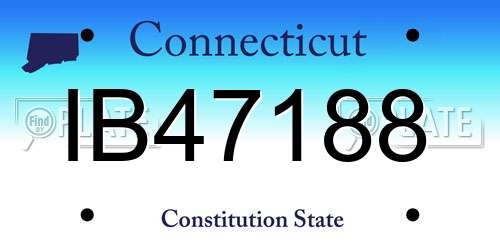 IB47188 Connecticut License Plate