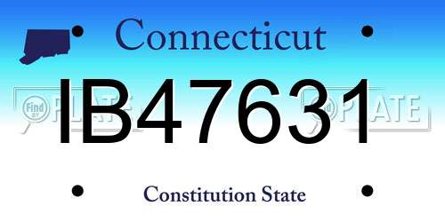 IB47631 Connecticut License Plate