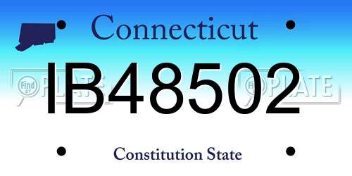 IB48502 Connecticut License Plate