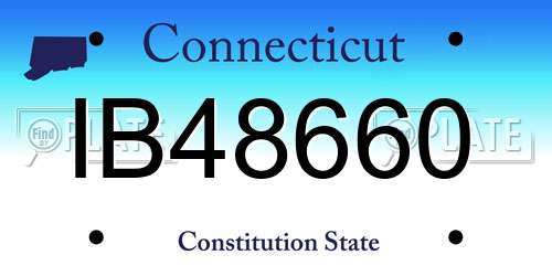 IB48660 Connecticut License Plate