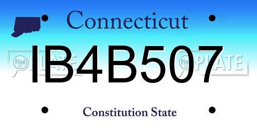 IB4B507 Connecticut License Plate