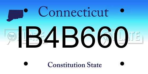 IB4B660 Connecticut License Plate