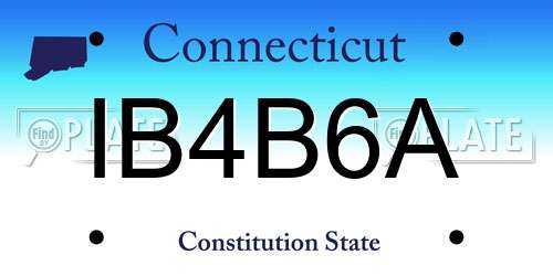 IB4B6A Connecticut License Plate
