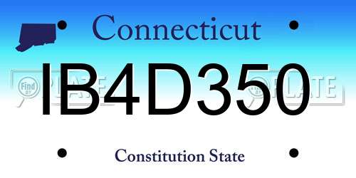 IB4D350 Connecticut License Plate