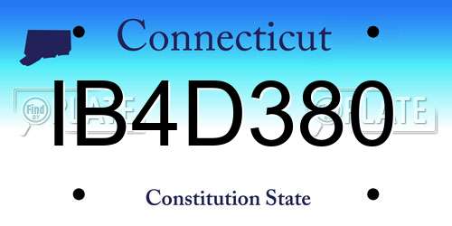 IB4D380 Connecticut License Plate