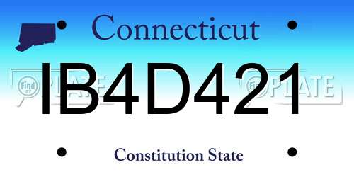 IB4D421 Connecticut License Plate