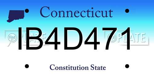 IB4D471 Connecticut License Plate