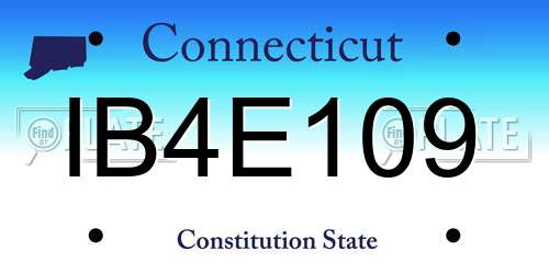 IB4E109 Connecticut License Plate