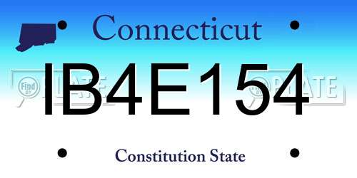 IB4E154 Connecticut License Plate