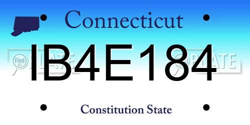 IB4E184 Connecticut License Plate