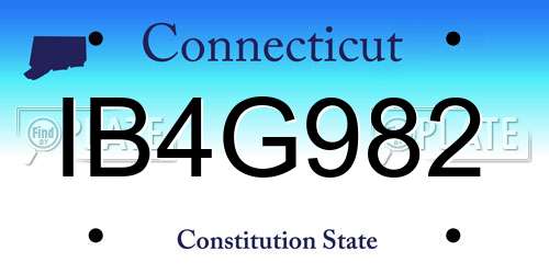IB4G982 Connecticut License Plate