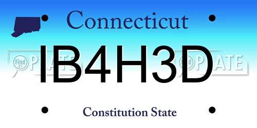 IB4H3D Connecticut License Plate