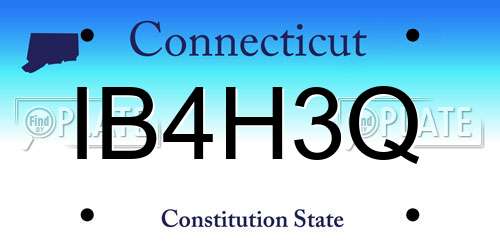 IB4H3Q Connecticut License Plate