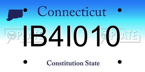 IB4I010 Connecticut License Plate