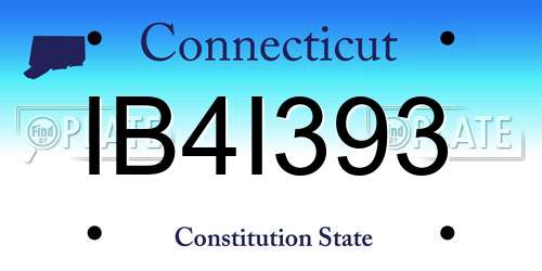 IB4I393 Connecticut License Plate