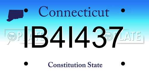 IB4I437 Connecticut License Plate