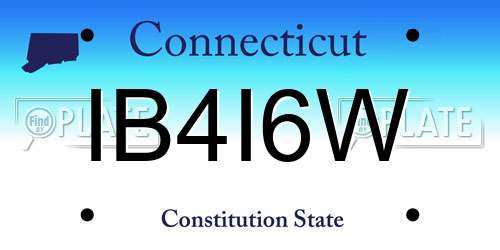IB4I6W Connecticut License Plate