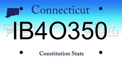 IB4O350 Connecticut License Plate
